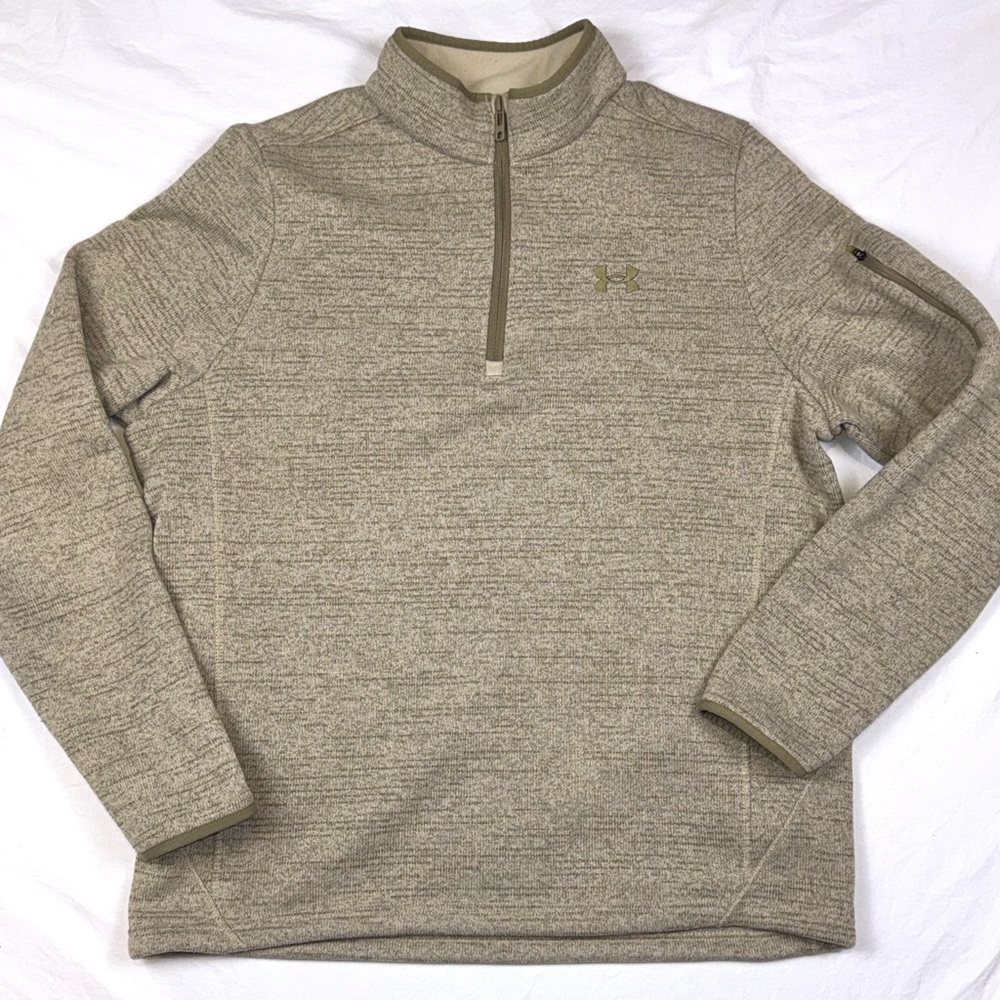 Under Armour UA Expanse Specialist Camel Coyote Half-Zip Sweater